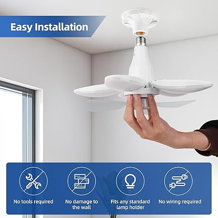 چراغ پنکهدار تاشو LED مدل Folding Fan Light با کنترل