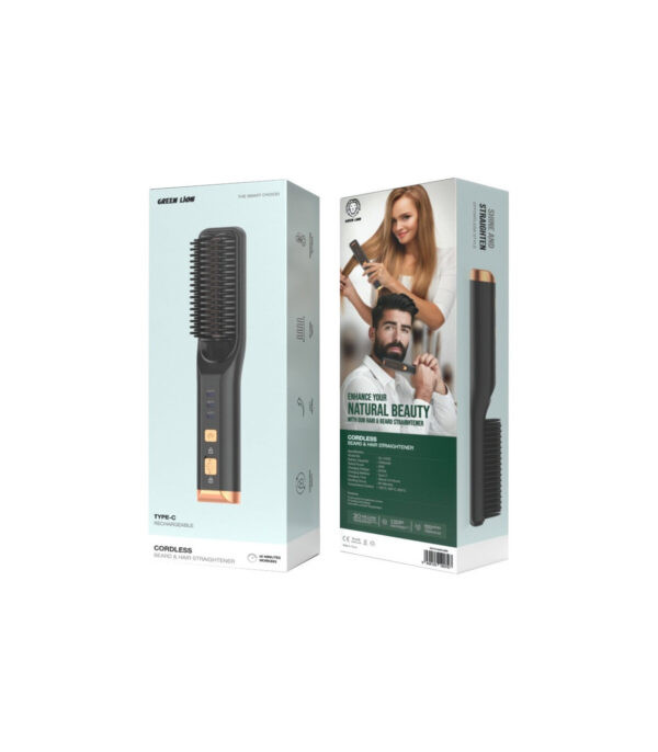 برس حرارتی صاف کننده مو و ریش گرین لاین Green Lion Cordless Beard and Hair Straightener GNOBLTRMBK