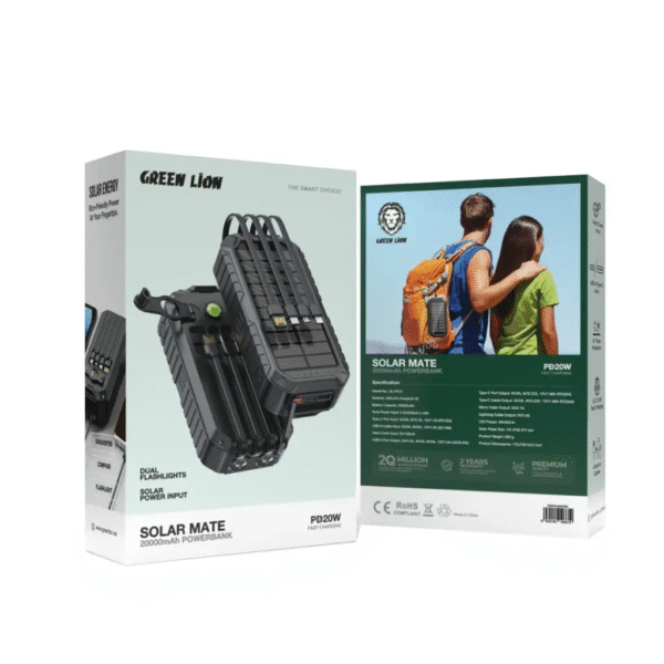 پاوربانک خورشیدی سولار میت 20000 گرین لاین GL-PX15 گارانتی 6 ماهه