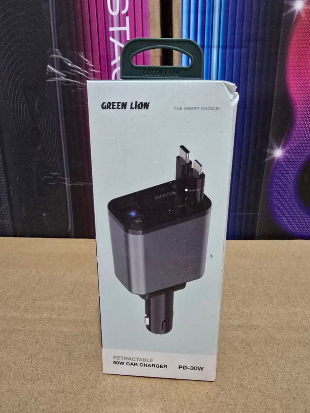 شارژر فندکی 50w گرین لاین مدل Retractable 50W