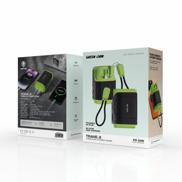 پاوربانک گرین لاین مدل Trave-X 10000 Powerbank