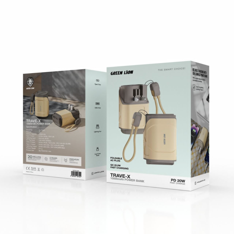 پاوربانک گرین لاین مدل Trave-X 10000 Powerbank