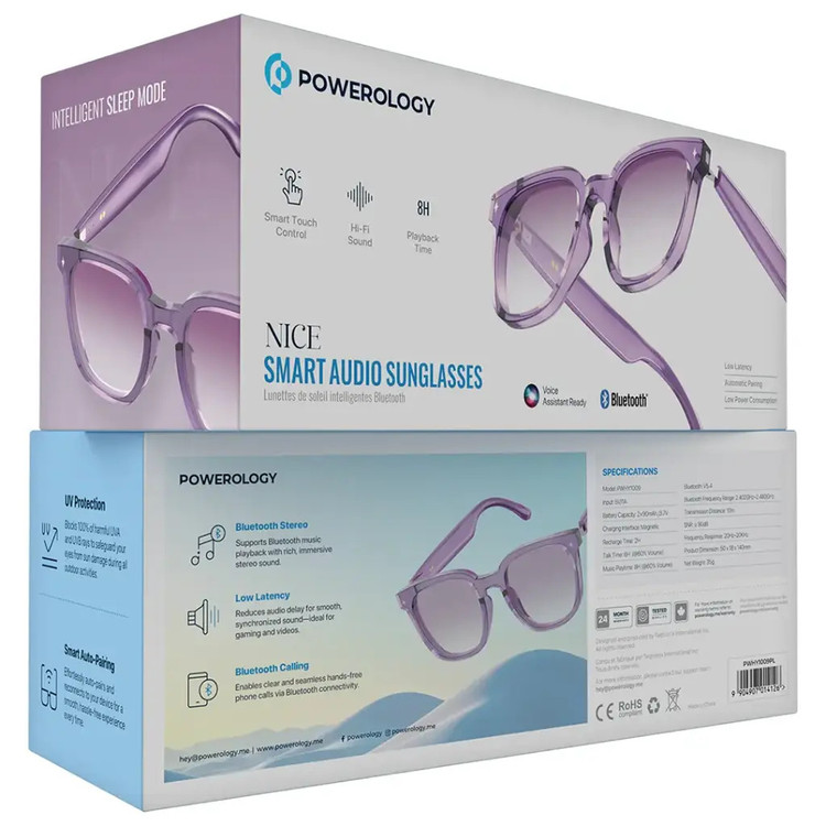 عینک هوشمند پاورولوژی مدل Powerology Nice Smart Audio Sunglasses