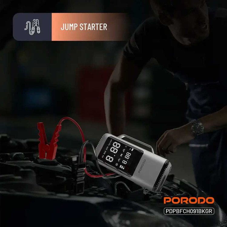 جامپ استارتر،پمپ باد و دمنده مکنده پرودو Porodo 6-in-1 Multi Function Power Tool PDPBFCH091