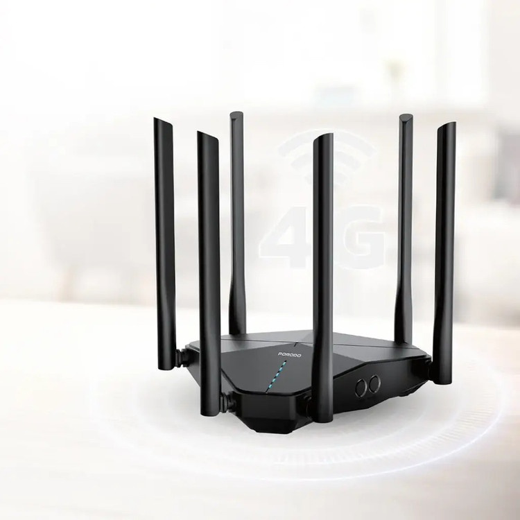 روتر بیسیم دو باند 6 آنتن 4G LTE پرودو Porodo Dual Band Portable Wi-Fi Router PDLFST207