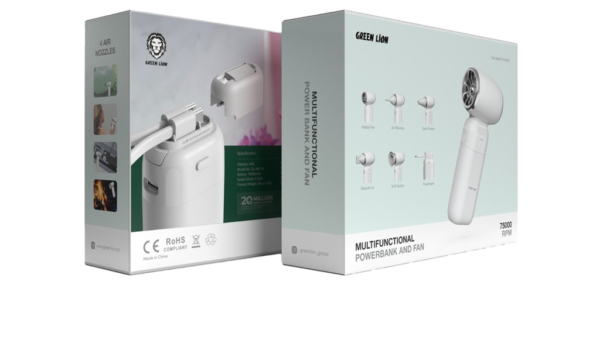 پاوربانک و فن چندکاره 10000 میلی آمپری گرین لاین مدل GNMFPBFAN – سفید