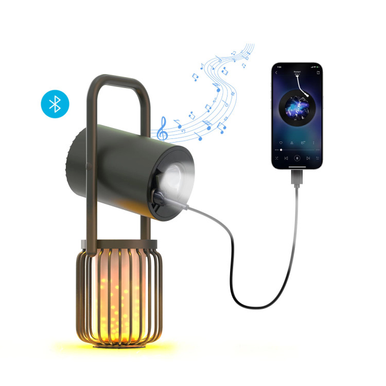 اسپیکر و چراغ فضای باز بی سیم (همراه با پاوربانک) ویوی لبز Vyvylabs VOX1-02 flaming X1 outdoor light