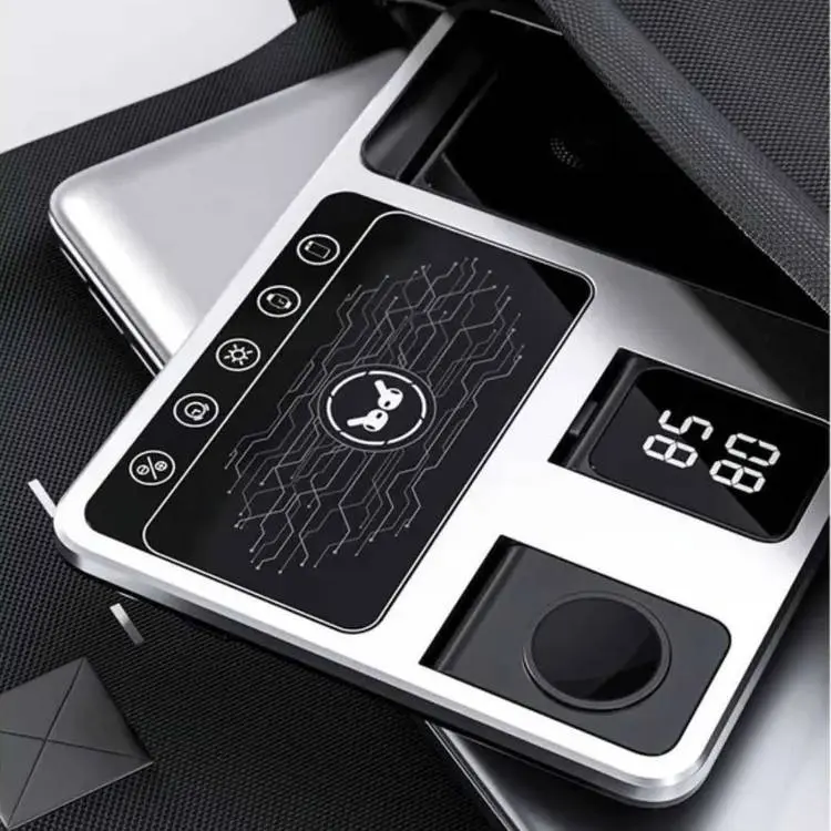 پایه شارژر وایرلس 4 کاره گرین لاین مدل Green Lion 4 in 1 Wireless Charging Station GN4IN1WCSGY با توان 15W