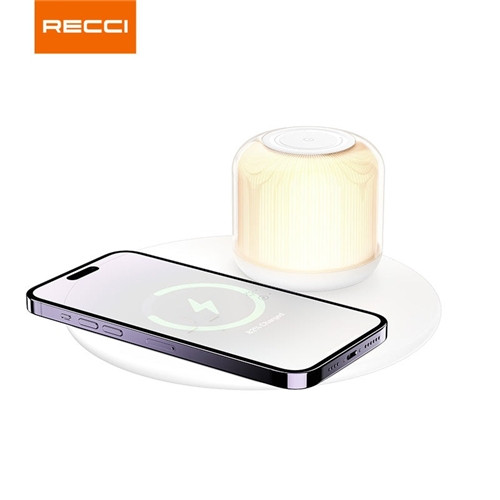شارژر بیسیم و چراغ خواب رومیزی 15 وات رچی Recci Shadow 2-in-1 Wireless Charger RLS-L17