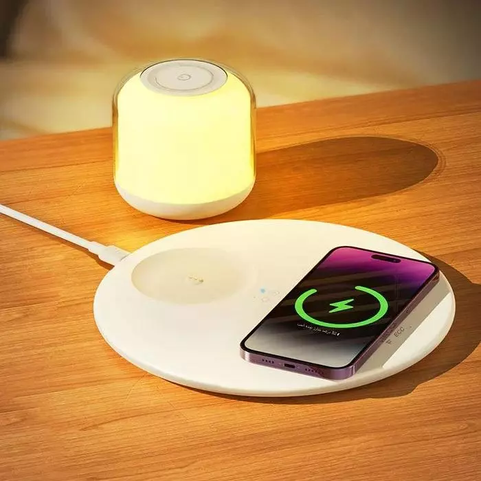 شارژر بیسیم و چراغ خواب رومیزی 15 وات رچی Recci Shadow 2-in-1 Wireless Charger RLS-L17