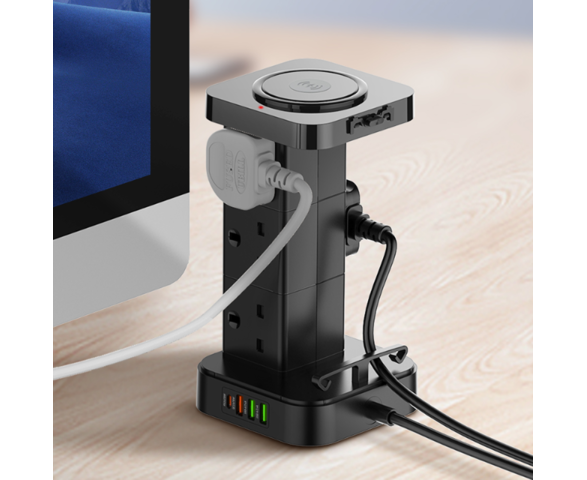چند راهی برق و شارژر ال دی نیو مدل LDNIO SKW6457 با توان 2500W
