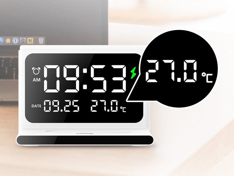شارژر بیسیم و ساعت رومیزی رچی Recci RLS-L12 Perpetual Calendar Wireless Charger