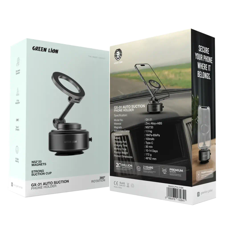 هولدر وکیومی گرین لاین Green Lion GNASCPHL31 GX-31 Auto Suction Phone Holder