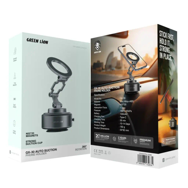 هولدر وکیومی گرین لاین Green Lion GNASCPHL30 GX-30 Auto Suction Phone Holder