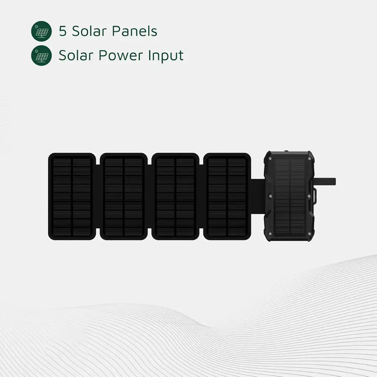 پاوربانک خورشیدی گرین لاین مدل Green Lion GNSOL5PN20-GL-PX27 Solar 5-Panel 20000mAh Power Bank