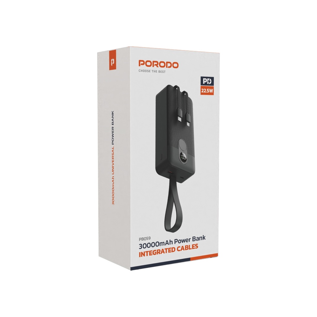 پاوربانک 30000 میلی آمپر پرودو Porodo PD-PBFCH059 30000mAh Power Bank