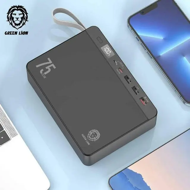 پاور بانک مگا با ظرفیت پاور ولت گرین لاین مدل GREEN LION GNPRVLTPB75 POWER VOLT 75000MAH