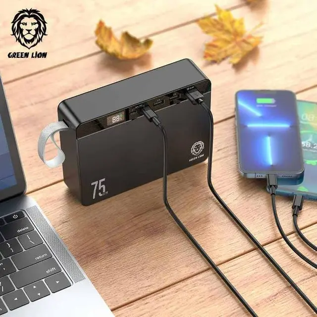 پاور بانک مگا با ظرفیت پاور ولت گرین لاین مدل GREEN LION GNPRVLTPB75 POWER VOLT 75000MAH