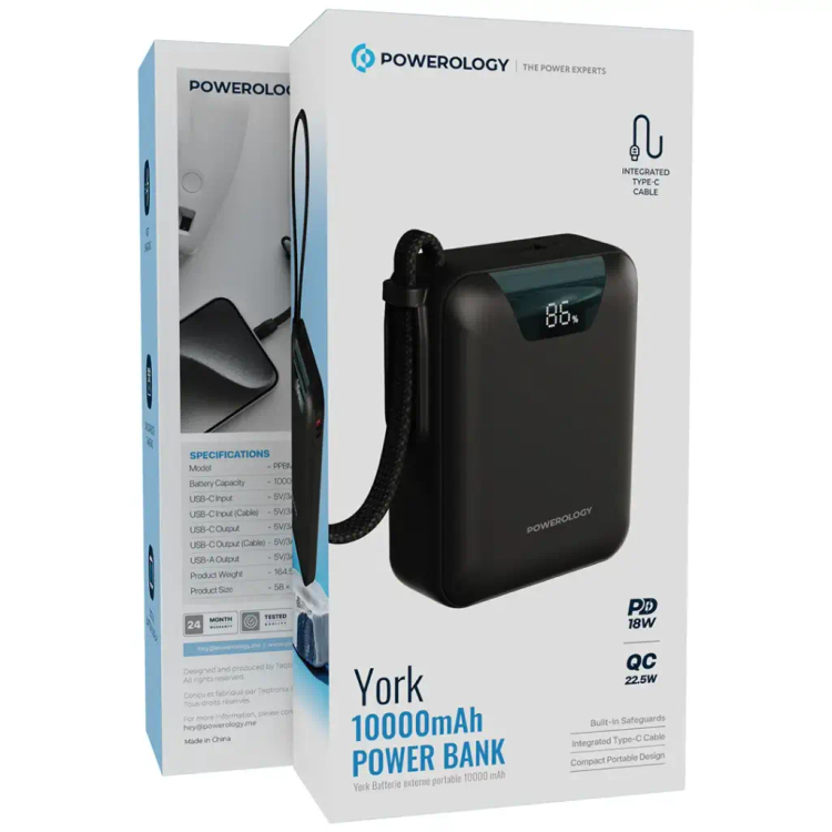 پاوربانک 10000mAh پاورولوژی مدل Powerology York Power Bank PPBM101