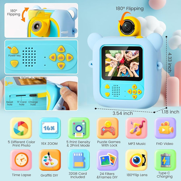 دوربین چاپ فوری مخصوص کودکان مدل Children's Fun Camera