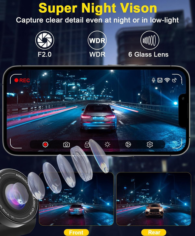 دوربین خودرو برند DISCOVERY با کیفیت ULTRA HD 4K