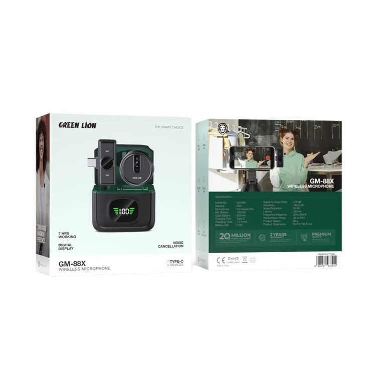 میکروفون یقه ای بی سیم GM-88X گرین Green Lion GM-88X Wireless Microphone