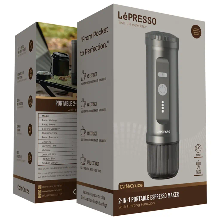 اسپرسوساز شارژی لپرسو مدل LPCFFPCM0095 قابل حمل ۲ در ۱