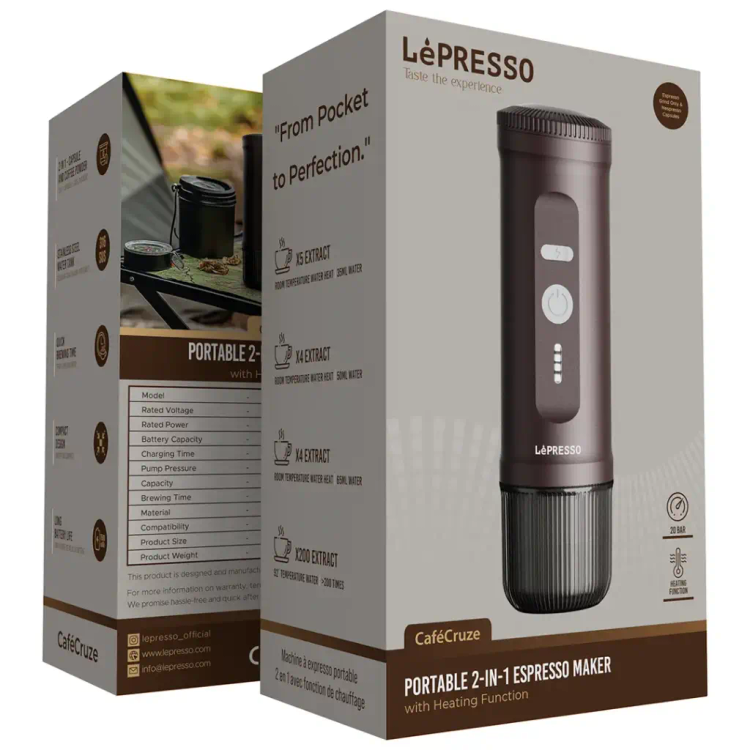 اسپرسوساز شارژی لپرسو مدل LPCFFPCM0095 قابل حمل ۲ در ۱