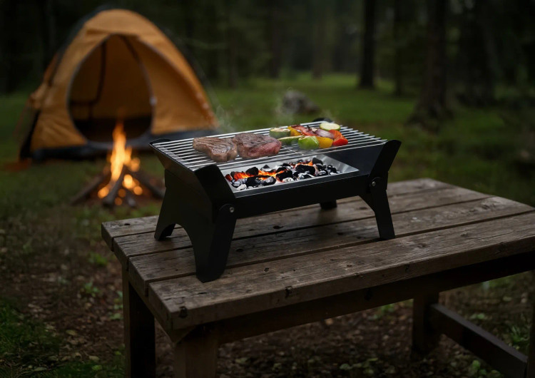 باربیکیو ذغالی گرین لاین مدل GNQDRBBQSTBK تاشو