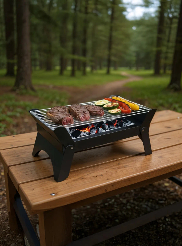 باربیکیو ذغالی گرین لاین مدل GNQDRBBQSTBK تاشو