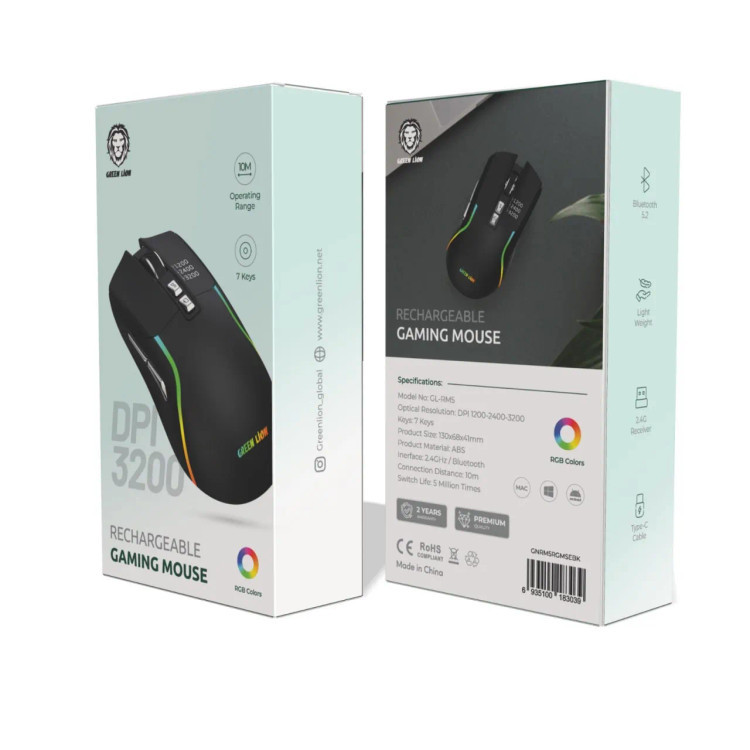 ماوس بی سیم گیمینگ گرین مدل GL-RM5 RGB
