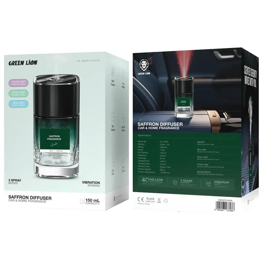دستگاه خوشبوکننده گرین لاین با رایحه زعفران مدل GNSAFR150GN