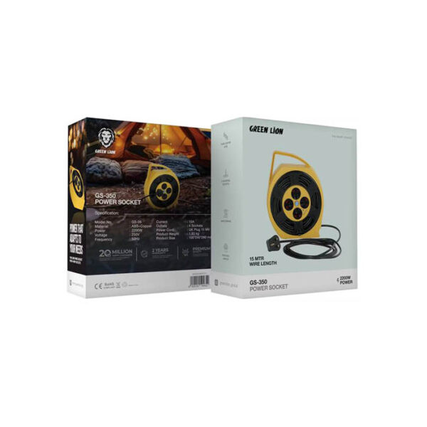چندراهی برق گرین مدل GS-350 با کابل ۱۵ متری و ۴ خروجی