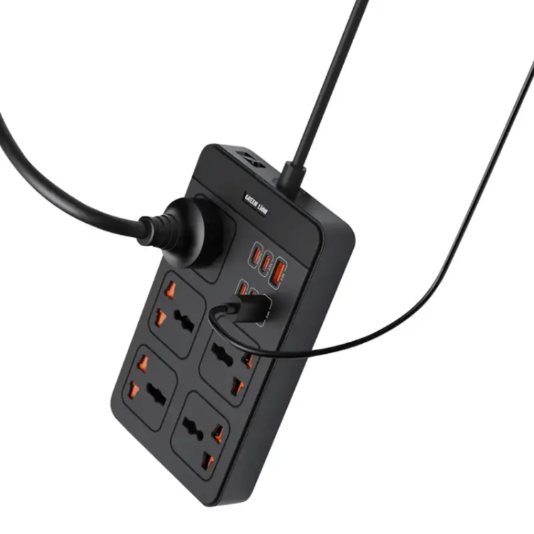 چندراهی برق گرین لاین GS500 ظرفیت ۵ عدد با کابل ۳ متر و شارژر PD
