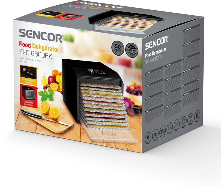 میوه خشک کن سنکور مدل SFD6600BK ظرفیت ۱۲ طبقه