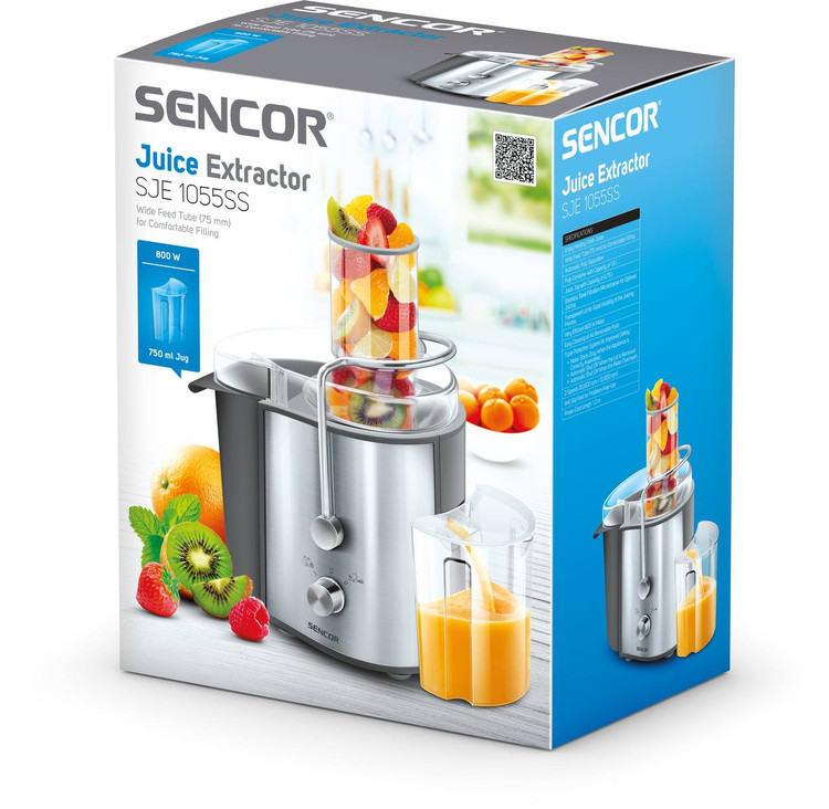 آبمیوه گیری سنکور مدل SJE1055SS ظرفیت ۰.۷۵ لیتر دو سرعته