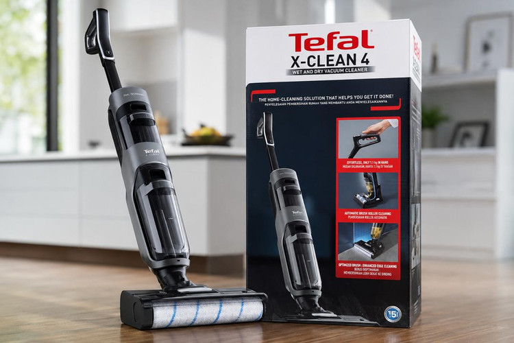 جارو زمینشوی و کفشوی شارژی تفال مدل Tefal X-Clean 4 GF5035