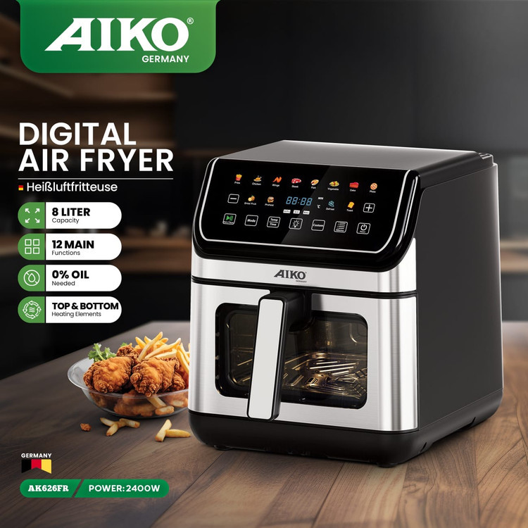 سرخ کن آیکو مدل AK626FR ظرفیت ۸ لیتر بدون روغن