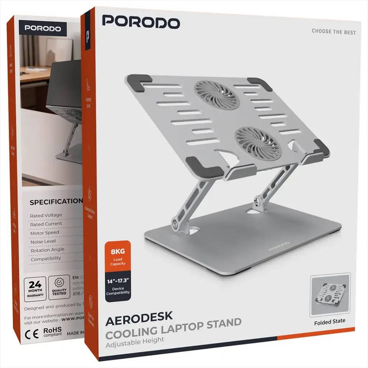 استند و خنک کننده لپتاپ Porodo Aerodesk PDGFF01T
