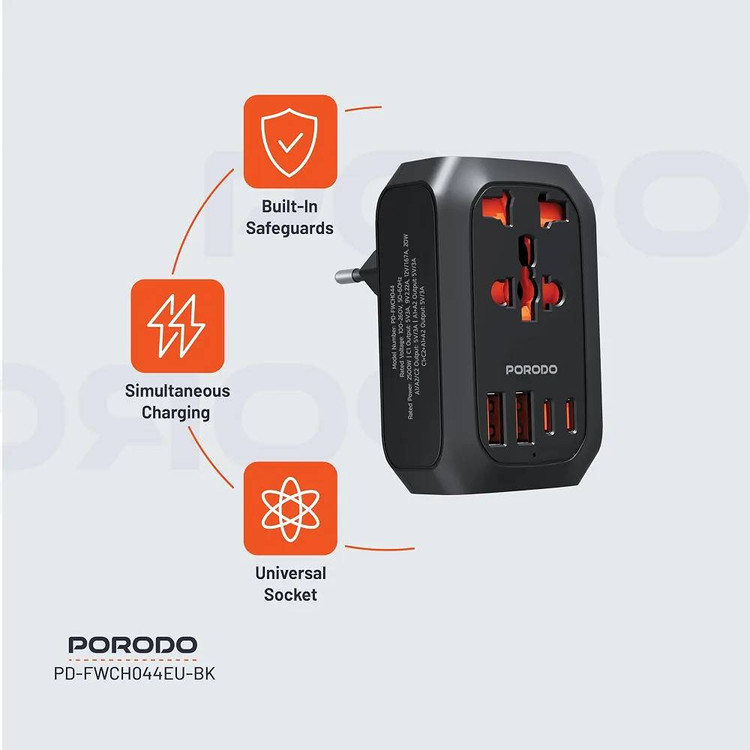 آداپتور شارژر پرودو مدل PD-FWCH044UK
