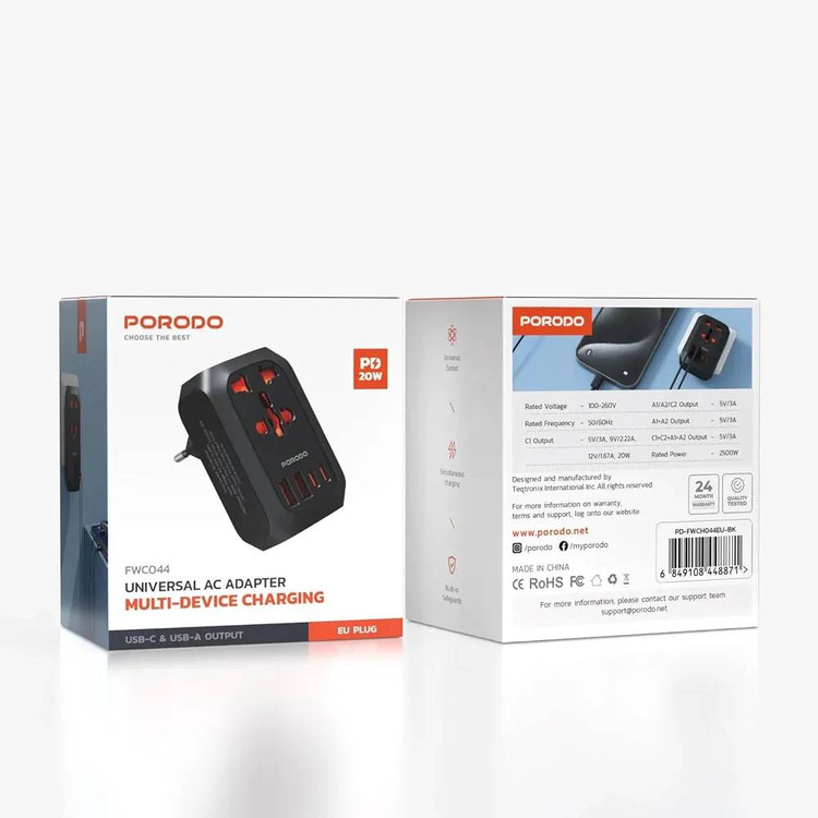 آداپتور شارژر پرودو مدل PD-FWCH044UK