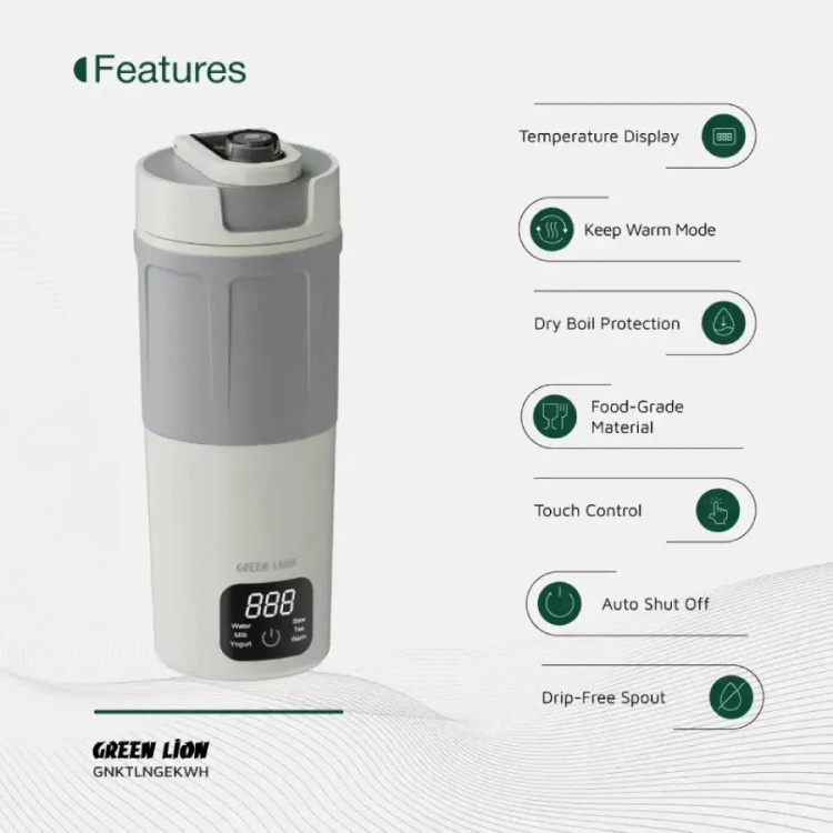 کتری برقی گرین لاین Kettle & Go ظرفیت ۶۰۰ میلیلیتر