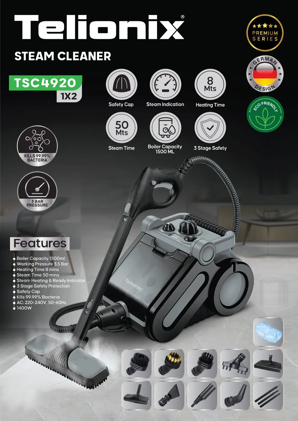 بخارشوی تلیونیکس مدل TSC4920