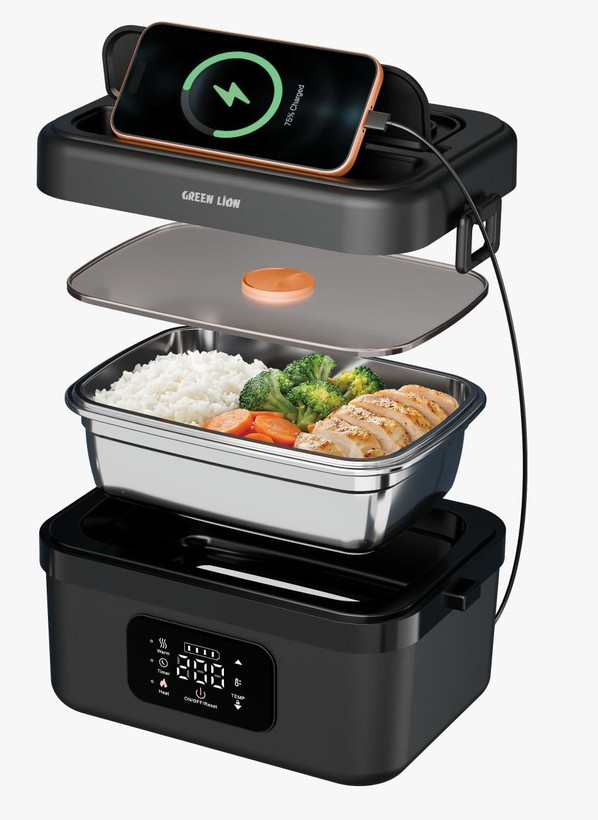 ظرف غذای گرم کن شارژی گرین لاین مدل GLB-30
