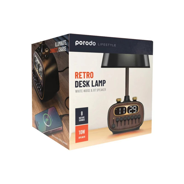 آباژور رومیزی و اسپیکر بلوتوث پرودو Porodo Retro Desk Lamp PD-RDBTSCP