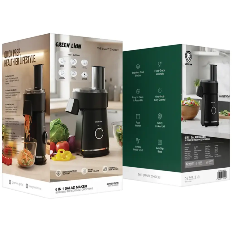 سالاد ساز 6 کاره گرین لاین مدل Green Lion 6-In-1 Salad Maker with Slicing & Shredding & Chopping