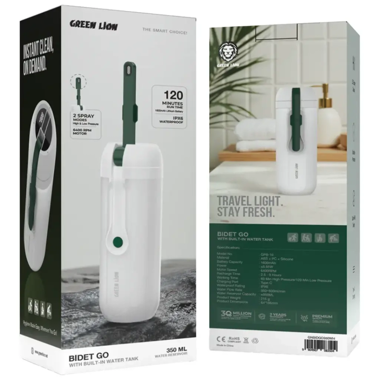 بیده قابل حمل گرین لاین Bidet Go با مخزن داخلی 350ml