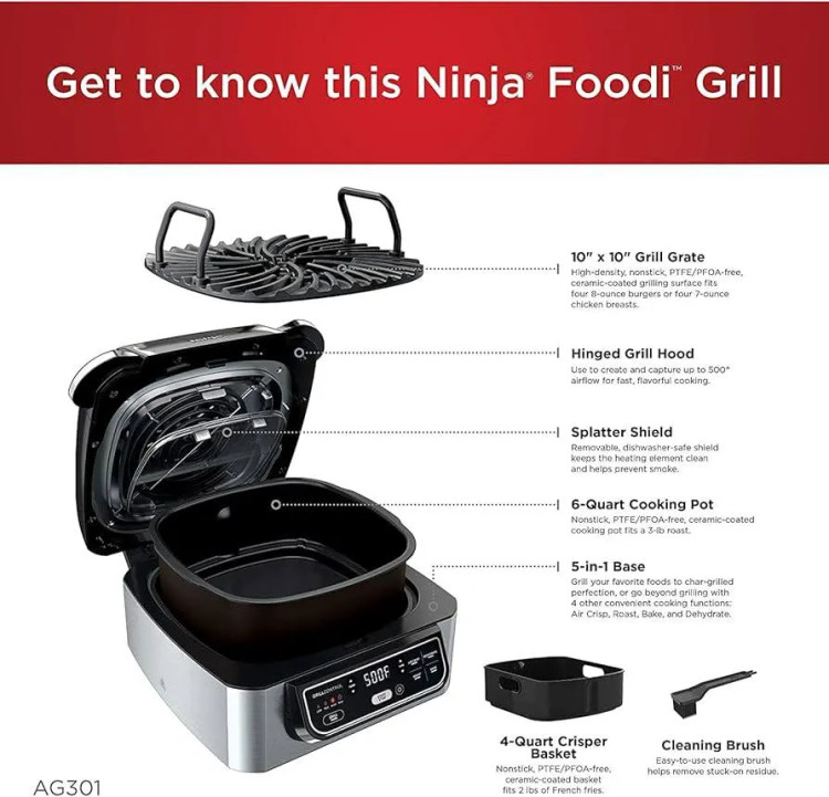سرخ کن گریل نینجا مدل ag301