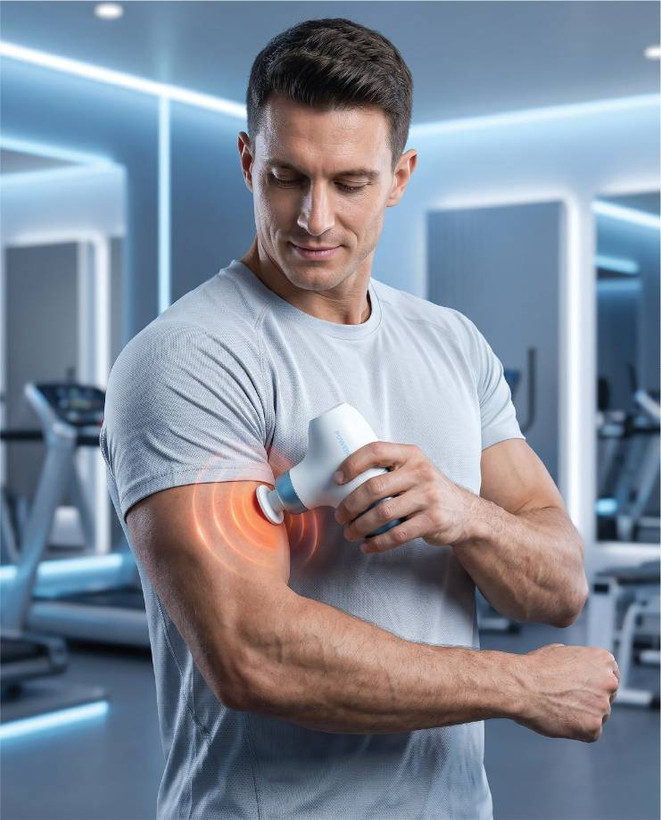 ماساژور تفنگی کامپکت برند Powerology مدل PWJCM5VBLWH