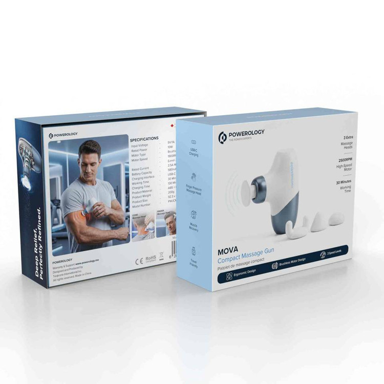 ماساژور تفنگی کامپکت برند Powerology مدل PWJCM5VBLWH
